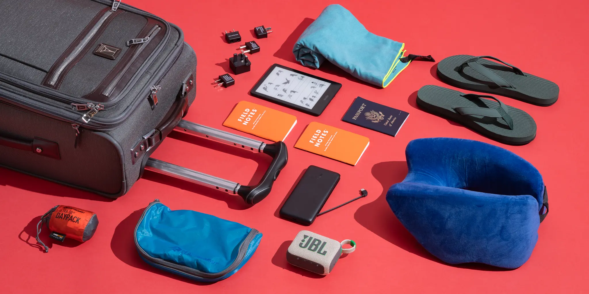 photo of travel items